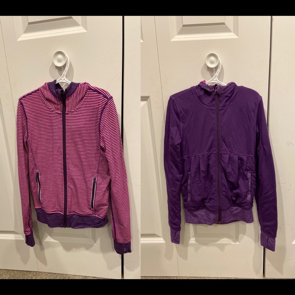 Ivivva Reversible Purple/Pink & Purple Striped Hooded Jacket